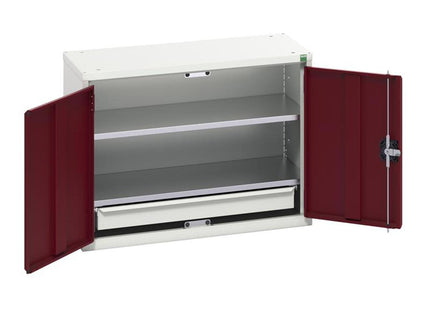 Bott Verso Economy Wall Cupboard 2 Shelf + 1 Drawer 800Mm Crimson Red