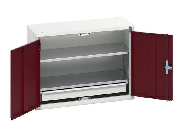 Bott Verso Economy Wall Cupboard 2 Shelf + 1 Drawer 800Mm Crimson Red