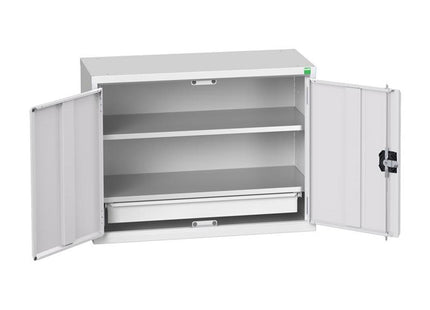 Bott Verso Economy Wall Cupboard 2 Shelf + 1 Drawer 800Mm Light Grey