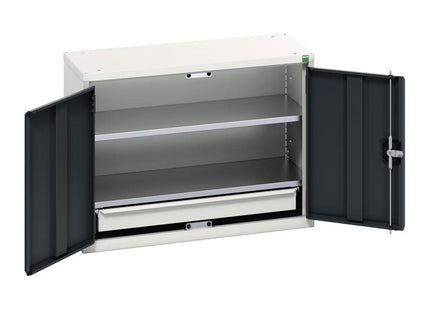 Bott Verso Economy Wall Cupboard 2 Shelf + 1 Drawer 800Mm Anthracite Grey