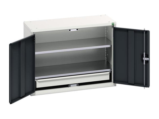 Bott Verso Economy Wall Cupboard 2 Shelf + 1 Drawer 800Mm Anthracite Grey