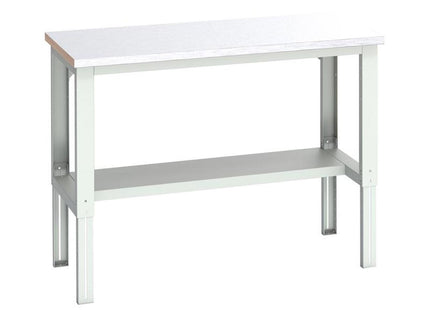 Bott Cubio Adjustable Bench With Half Shelf, Steel Clad Top 1500 X 750Mm