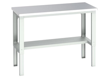 Bott Cubio Adjustable Bench With Half Shelf, Stainless Steel Clad Top 1500 X 750Mm