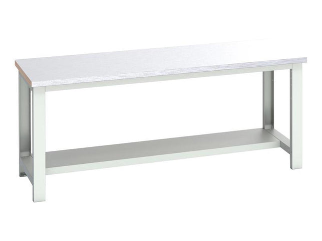 Bott Cubio Bench With Half Shelf, Steel Clad Top 2000 X 750Mm