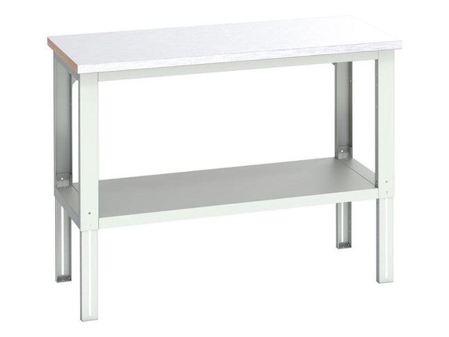 Bott Cubio Adjustable Bench With Shelf, Steel Clad Top 1500 X 750Mm