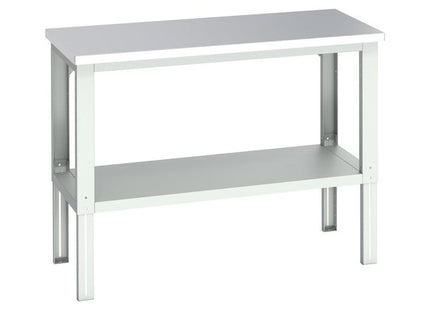 Bott Cubio Adjustable Bench With Shelf, Stainless Steel Clad Top 1500 X 750Mm