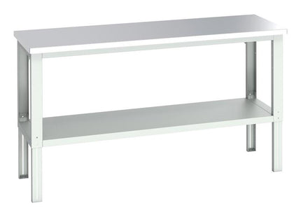 Bott Cubio Adjustable Bench With Shelf, Stainless Steel Clad Top 2000 X 750Mm