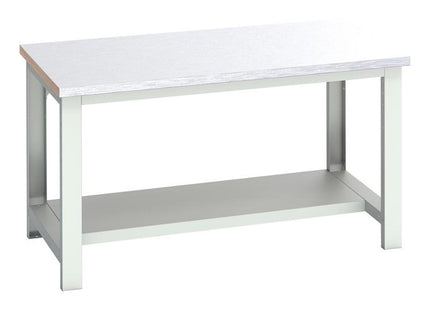 Bott Cubio Bench With Half Shelf, Steel Clad Top 1500 X 900Mm