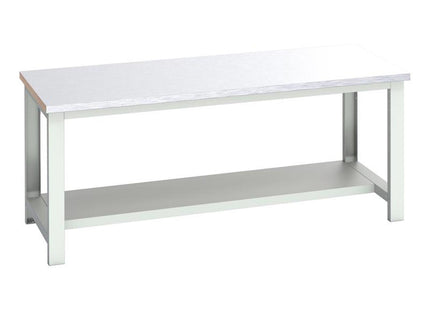 Bott Cubio Bench With Half Shelf, Steel Clad Top 2000 X 900Mm