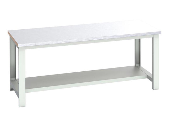 Bott Cubio Bench With Half Shelf, Steel Clad Top 2000 X 900Mm