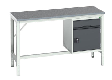 Bott Verso Bench With Cupboard + Drawer, Lino Top 1500 X 600Mm