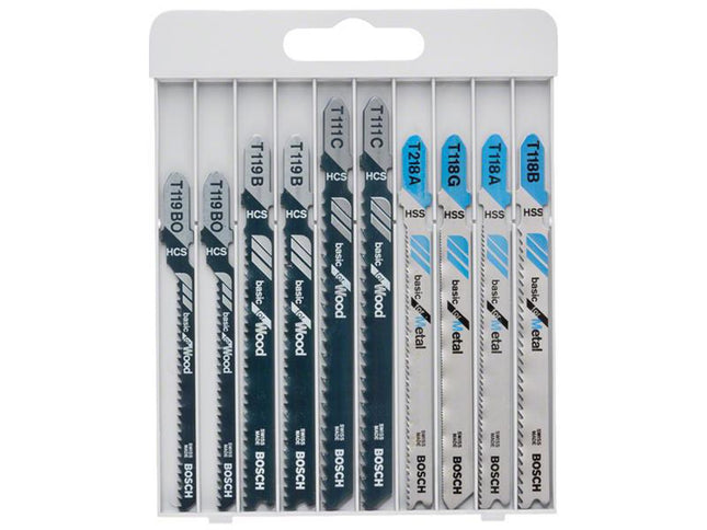 Bosch Powertool Accessories Basic For Wood And Metal Jigsaw Blade Set,10 Piece