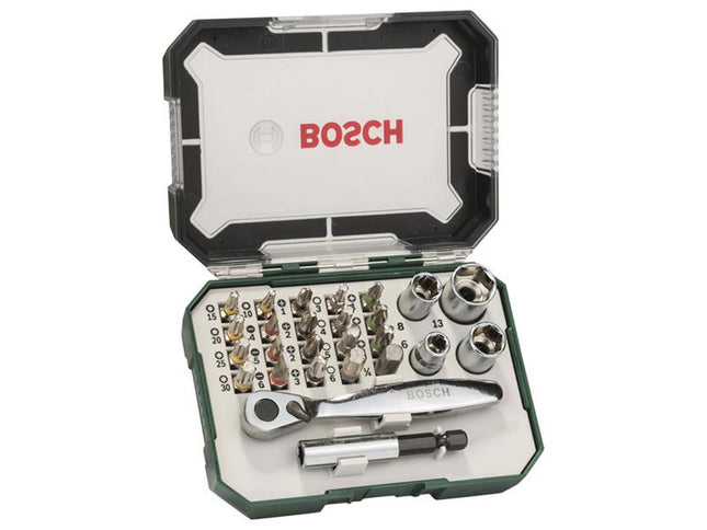 Bosch Powertool Accessories Screwdriver Bit And Ratchet Set, 26 Piece