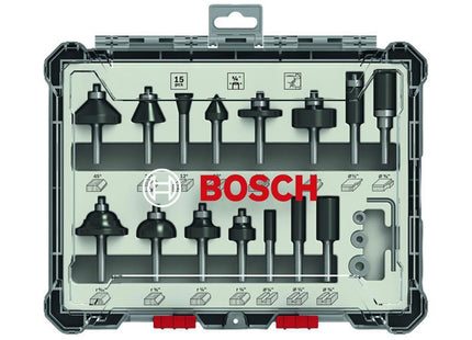 Bosch Powertool Accessories Pro Router Bit Mixed Set, 15 Piece