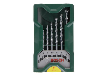 Bosch Powertool Accessories Mini-X-Line Masonry Drill Bit Set, 7 Piece