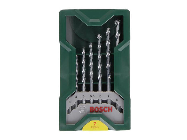 Bosch Powertool Accessories Mini-X-Line Masonry Drill Bit Set, 7 Piece