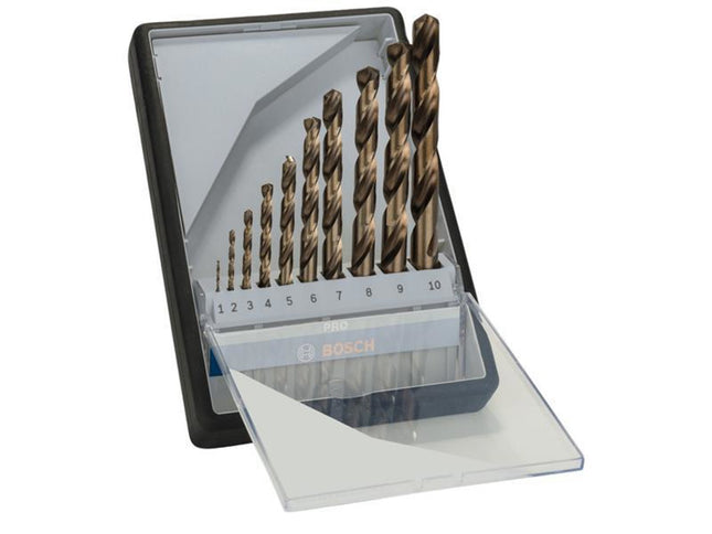 Bosch Powertool Accessories Pro Stainless Steel Hss-Co Twist Drill Bit Set, 10 Piece