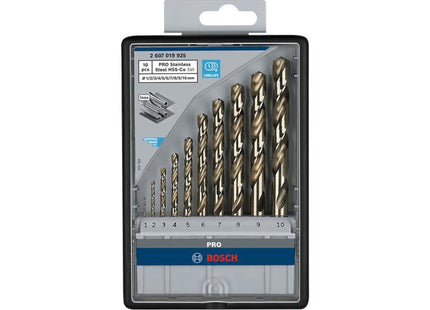 Bosch Powertool Accessories Pro Stainless Steel Hss-Co Twist Drill Bit Set, 10 Piece