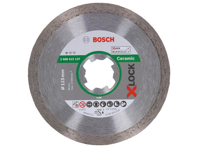 Bosch Powertool Accessories X-Lock Standard For Ceramic Diamond Cutting Disc 115 X 22.23Mm