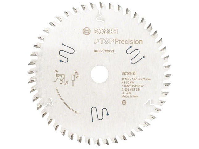 Bosch Powertool Accessories Best For Wood Circular Saw Blade 165 X 20Mm X 48T