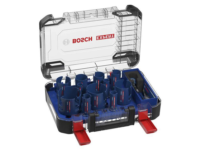 Bosch Powertool Accessories Expert Construction Material Pc Plus Universal Hole Saw Set, 15 Piece