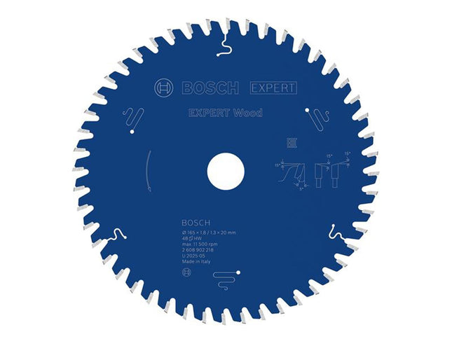 Bosch Powertool Accessories Expert Wood Circular Saw Blade 165 X 20Mm X 48T
