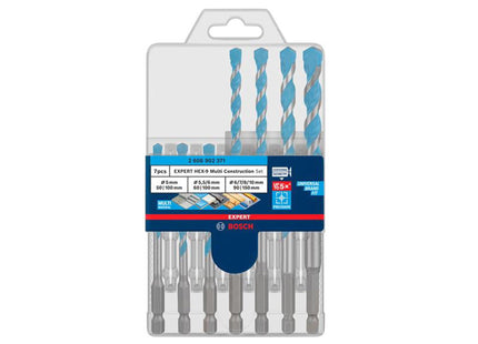 Bosch Powertool Accessories Expert Hex-9 Multi Construction Drill Bit Set, 7 Piece
