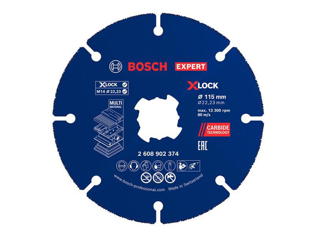 Bosch Powertool Accessories Expert Multi Material Carbide X-Lock Cutting Disc 115Mm