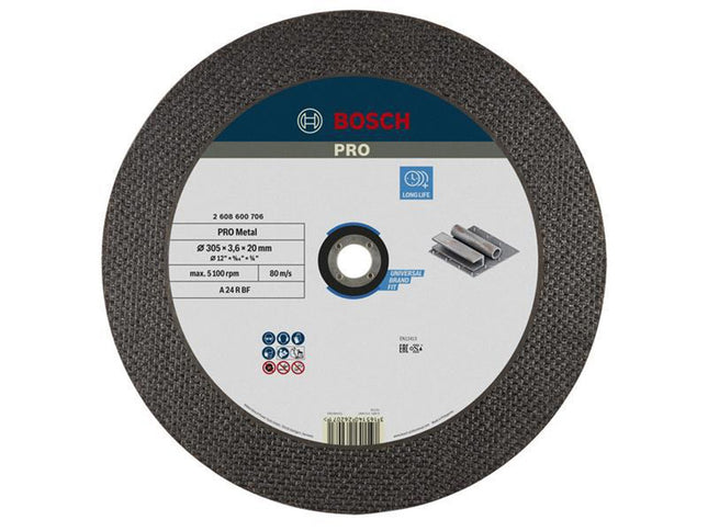 Bosch Powertool Accessories Pro Metal Bonded Cutting Disc 305 X 20Mm