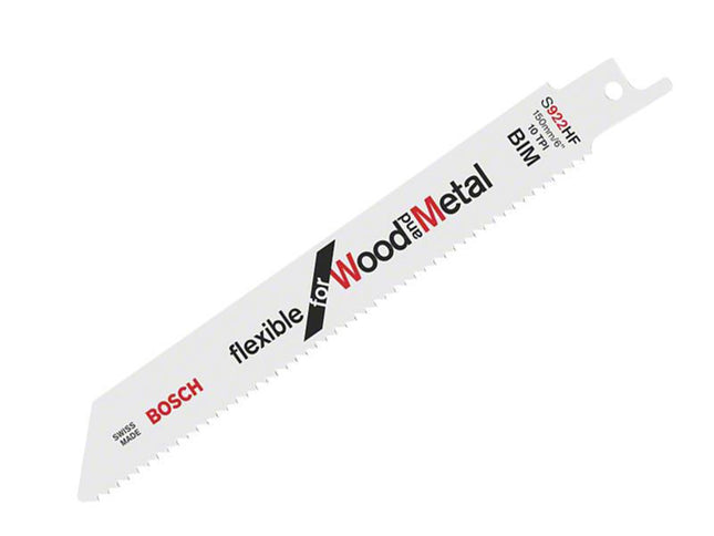 Bosch Powertool Accessories S 922 Hf Flexible For Wood & Metal Blade 150Mm 10 Tpi (Pack 5)