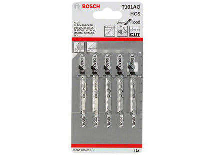 Bosch Powertool Accessories T 101 Ao Clean For Wood Jigsaw Blade 83Mm Pack Of 5