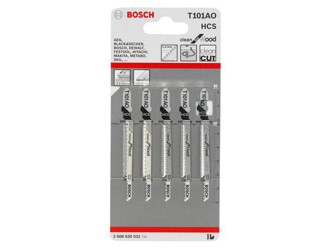 Bosch Powertool Accessories T 101 Ao Clean For Wood Jigsaw Blade 83Mm Pack Of 5