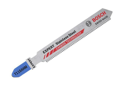 Bosch Powertool Accessories Expert Stainless Steel T118 Ahm Jigsaw Blade 83Mm Pack Of 3