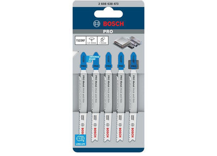 Bosch Powertool Accessories Pro Metal Thick And Thin T123xf Jigsaw Blade 100Mm Pack Of 5