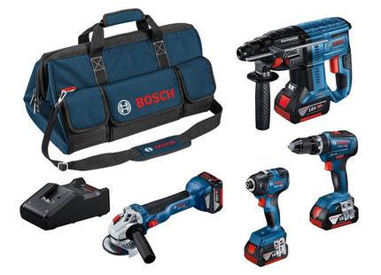 Bosch Professional 4 Piece Kit 18V 3 x 4.0Ah Li-ion