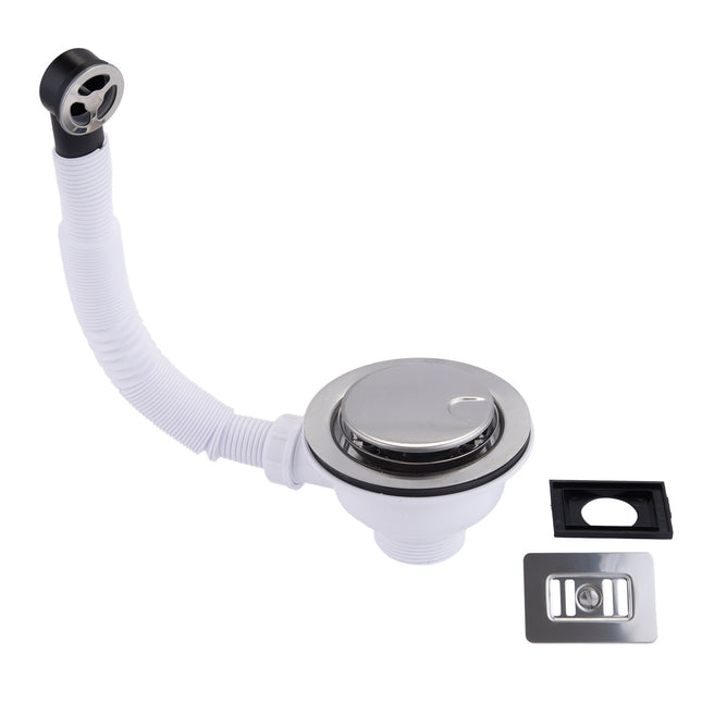 McA 1�.5" Universal Basket Strainer Waste + O/flow SS Brushed Cover