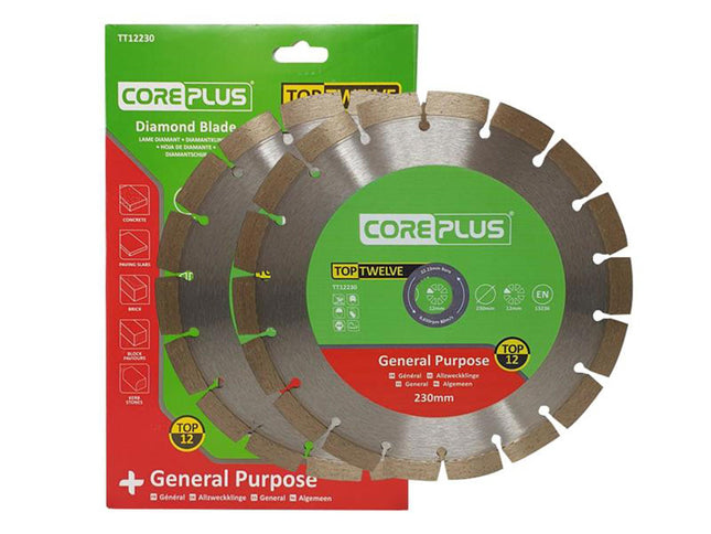 Coreplus Top Twelve Diamond Blade Twin Pack 230Mm