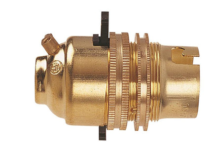 Dencon BC Brass 1/2in Switched Lamp Holder