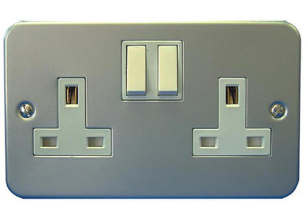 Dencon Metal-Clad Switched Socket 2 Gang 13A 4439Nb