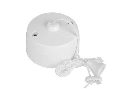 Dencon White Ceiling Pull Switch 1-Way 6A