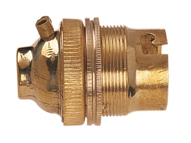 Dencon BC Brass 1/2in Unswitched Lamp Holder