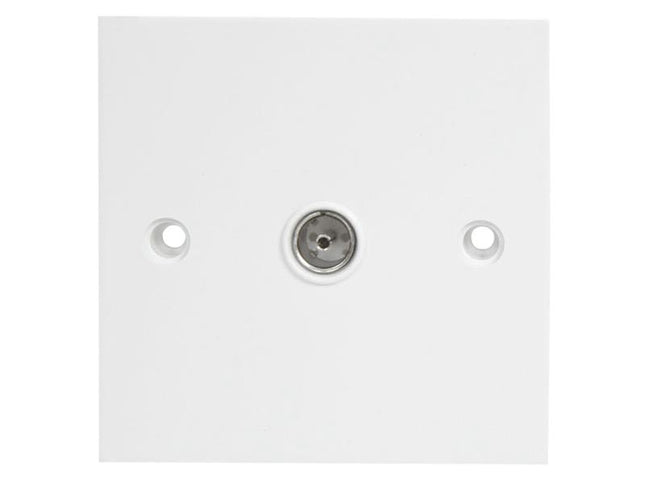 Dencon Single Flush Coax TV Socket White