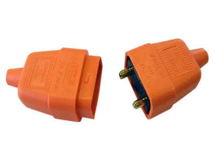 Dencon 2 Pin Rubber Connector Plug 10A Orange