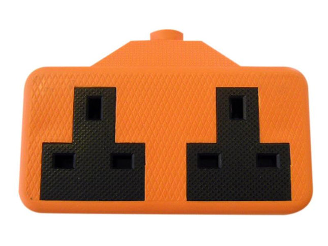 Dencon Trailing Socket 13A 2-Gang Orange