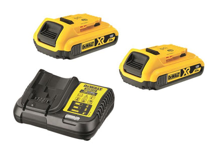 DEWALT 18V Battery and Charger Pack - 2 x 2Amp Batteries + 1 x DCB112 Charger 