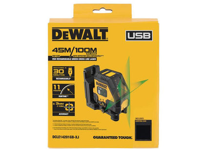 Dewalt Power Tools Dcle14201 Usb Cross Line Green Beam Laser