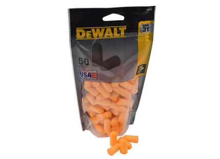 Dewalt Power Tools Dpg12 Disposable Foam Earplugs Pack Of 50