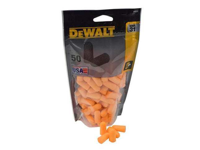 Dewalt Power Tools Dpg12 Disposable Foam Earplugs Pack Of 50