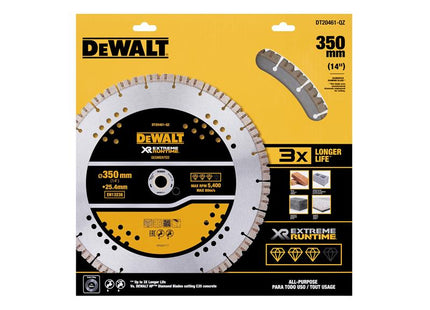 DEWALT ELITE SERIESª All Purpose Diamond Wheel 355 x 25.4mm DEWDT20461QZ