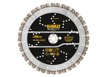 DEWALT ELITE SERIESª All Purpose Diamond Segmented Wheel 300 x 25.4mm DEWDT20463QZ